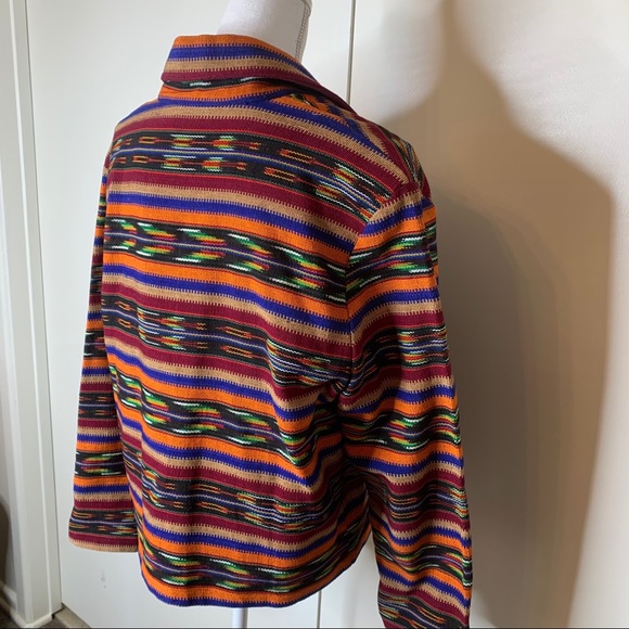 VINTAGE BLAZER COLORFUL GEOMETRIC PRINT - Picture 10 of 13
